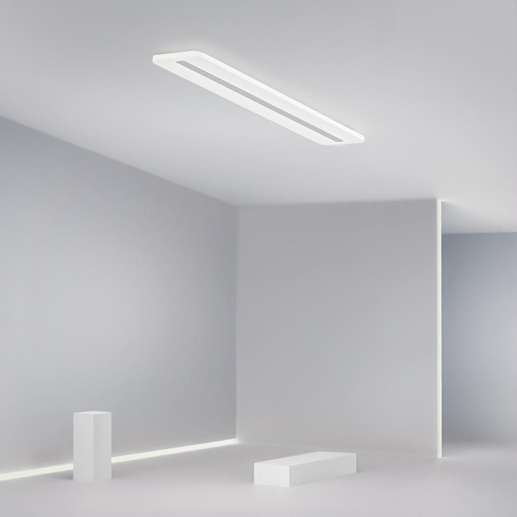 White 3 Step Dimming Rectangular Flush Mount Ceiling Light