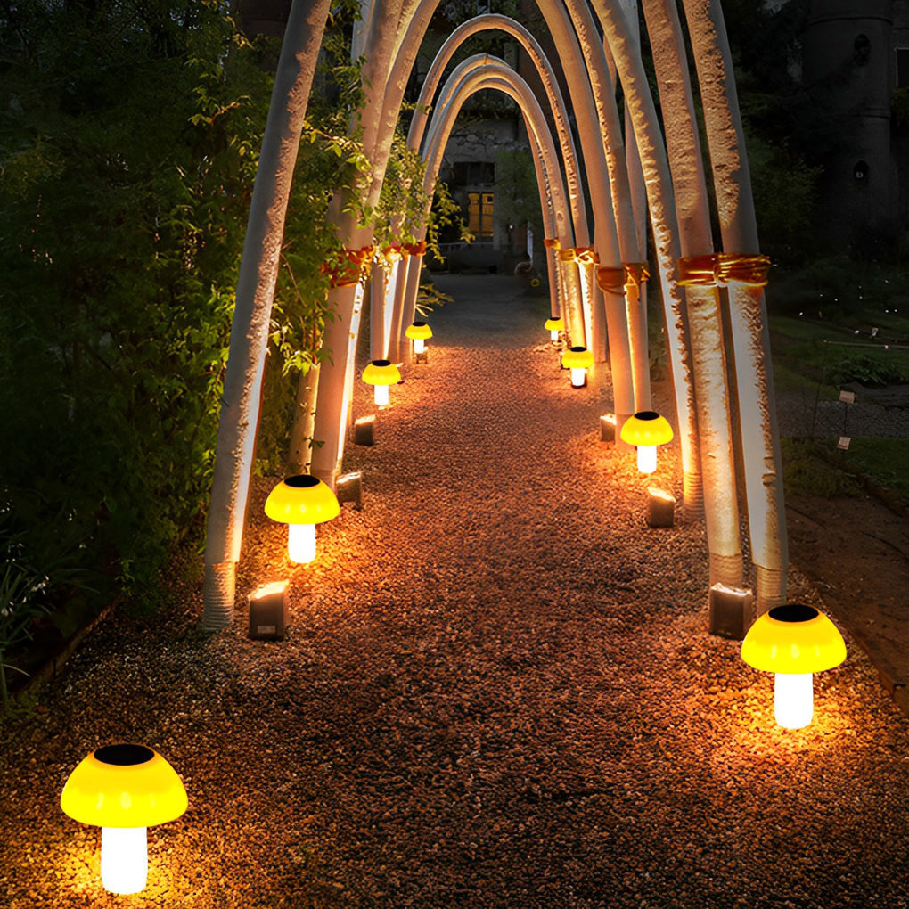 Mushroom Solar LED Lawn Light Smart, Waterproof for Outdoor Gardens and Parks