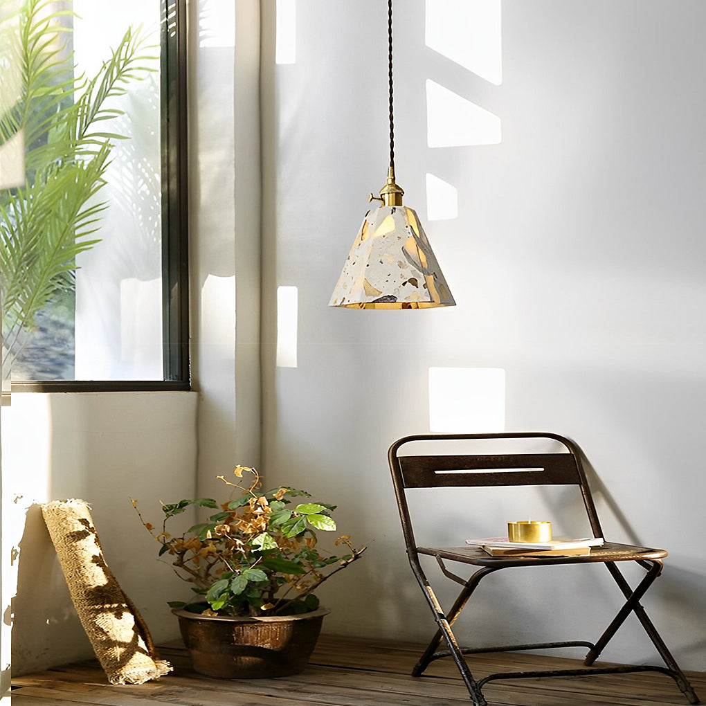 Retro Creative Terrazzo Concrete LED Nordic LED Chandelier