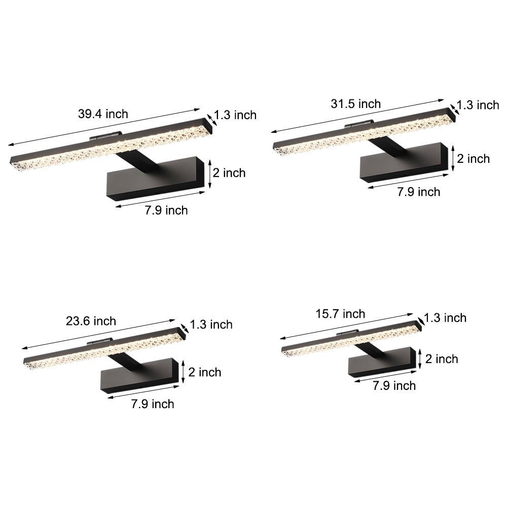 160° Adjustable LED Bathroom Vanity Light with Crystal-Inspired Acrylic
