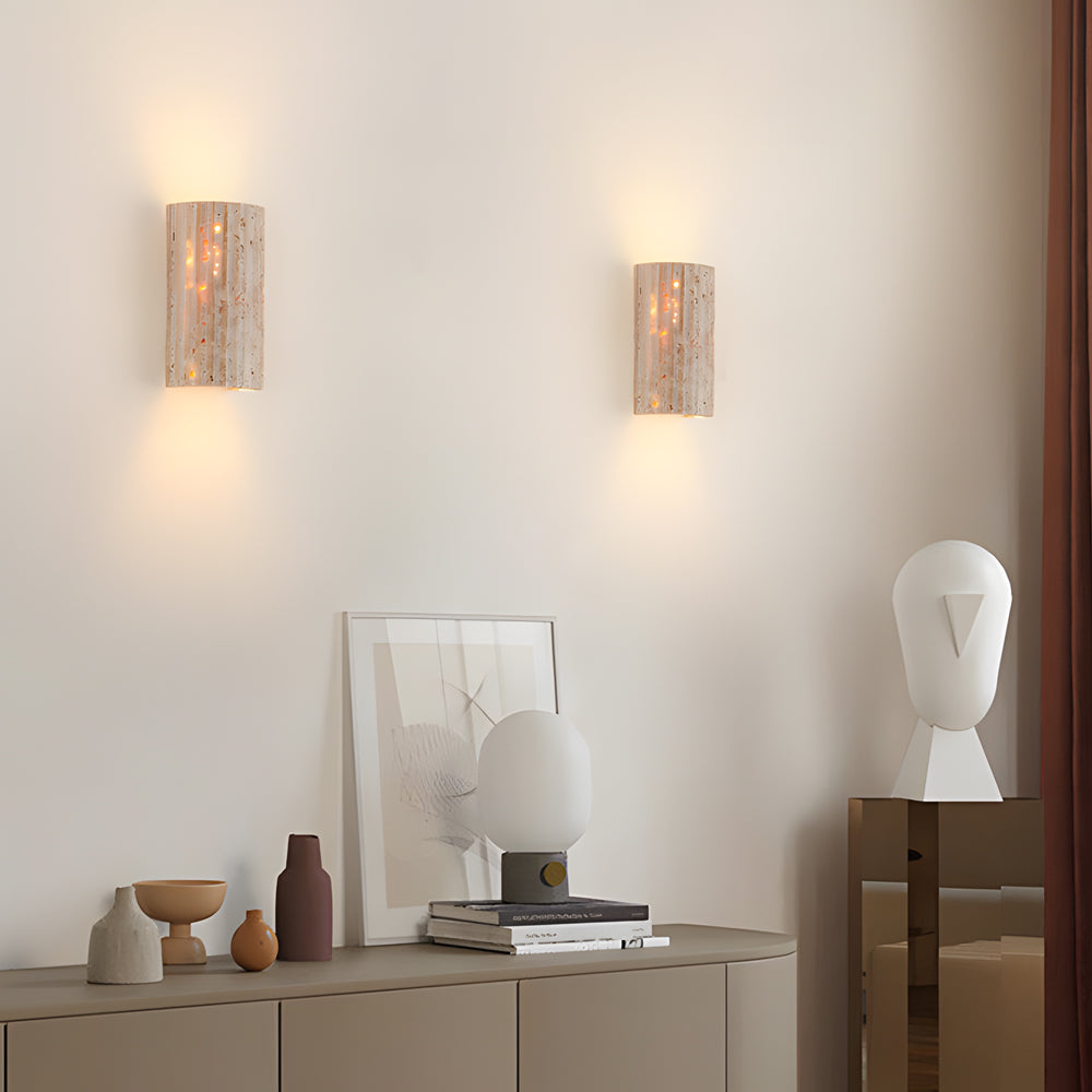 Rectangular Indoor Wall Sconces With Up And Down Lighting Modern Minimalist Faux Alabaster