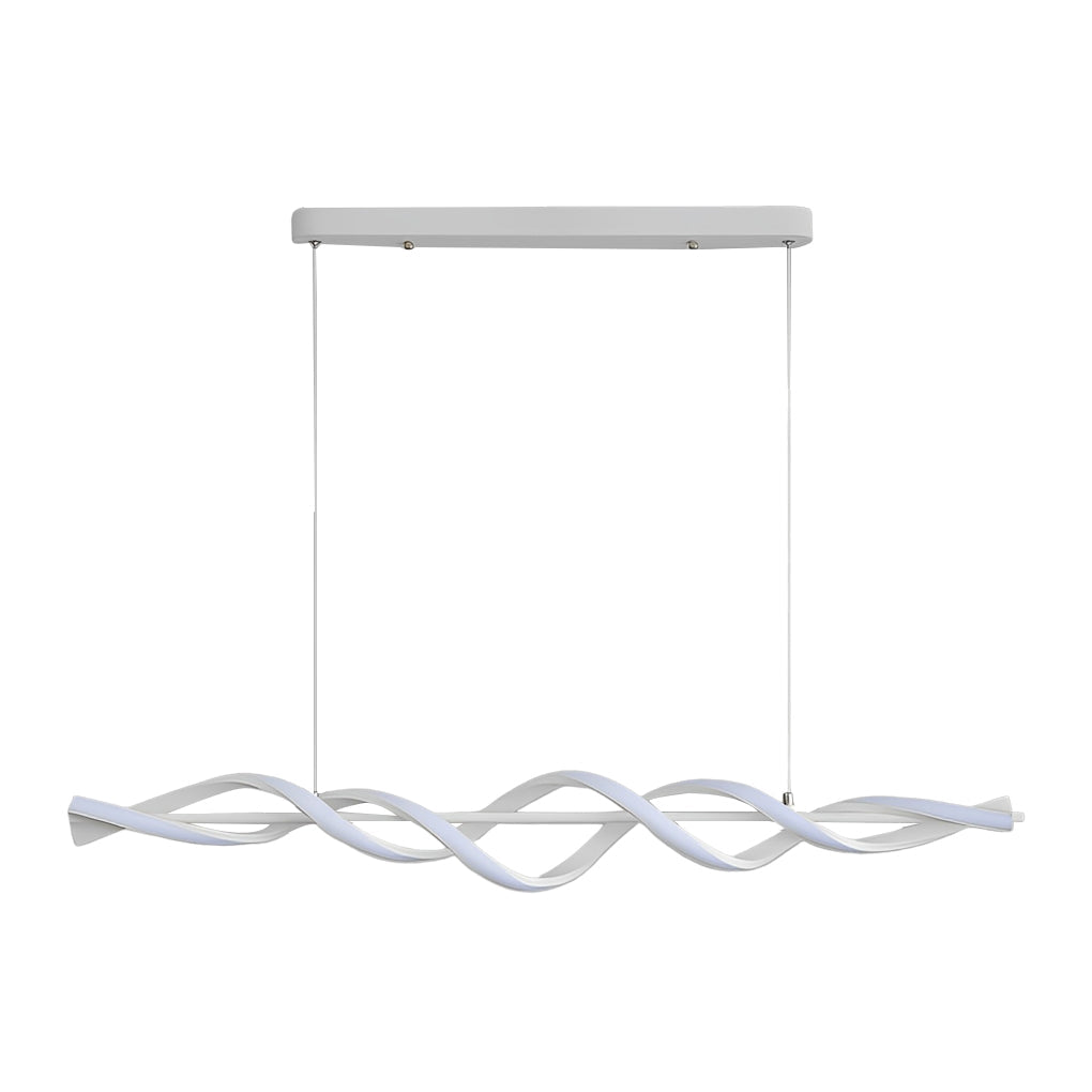 Spiral Pendant Linear Hanging Chandelier White Modern Light