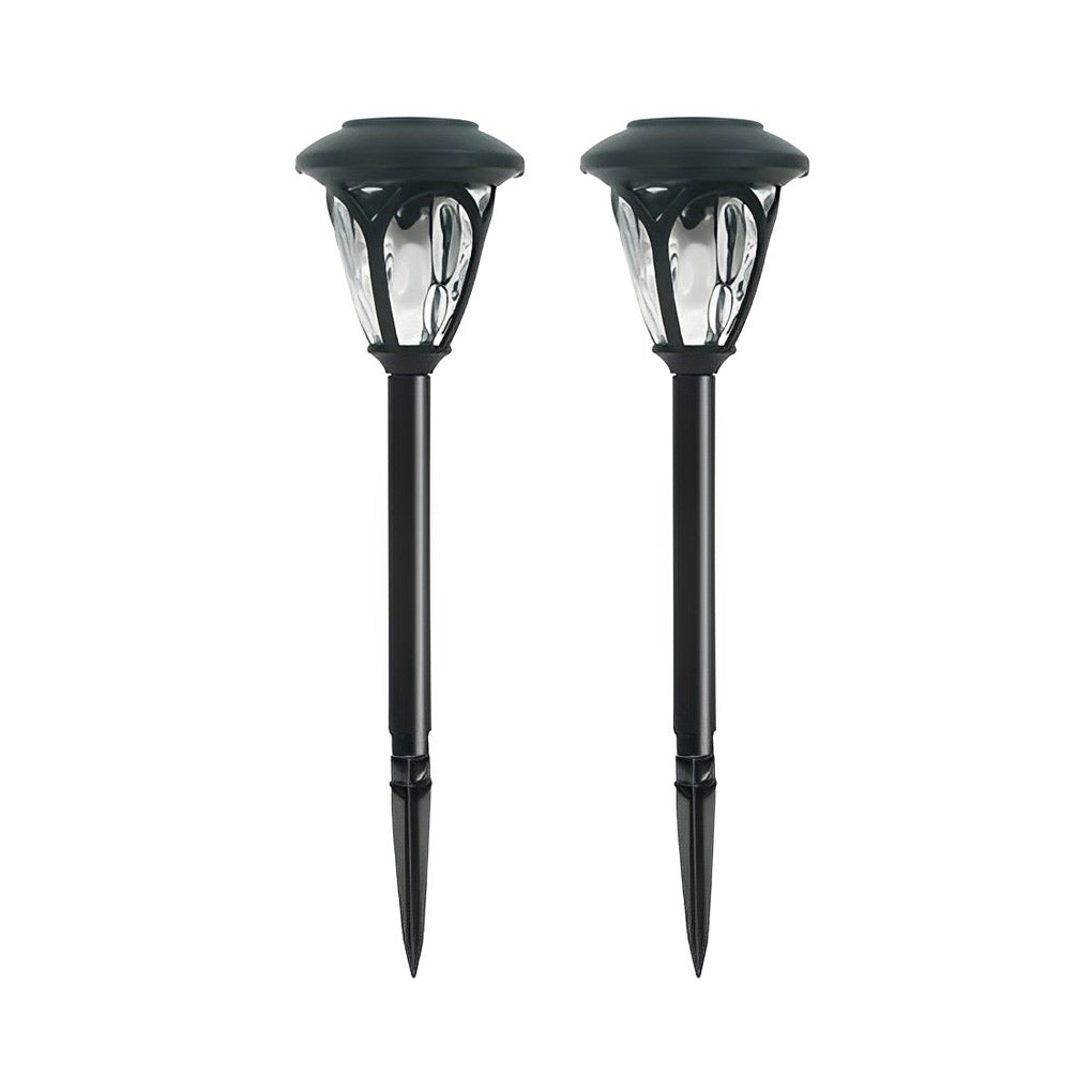 2-PCS Solar Lawn Lights Modern Black Smart LED Lights