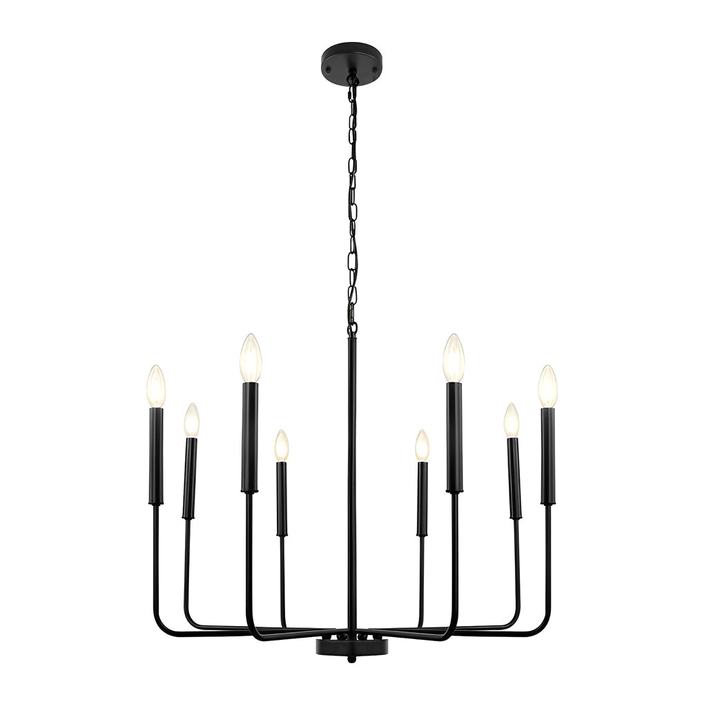 8 Lights Candlelight LED Three Step Dimming Industrial Style Chandelier