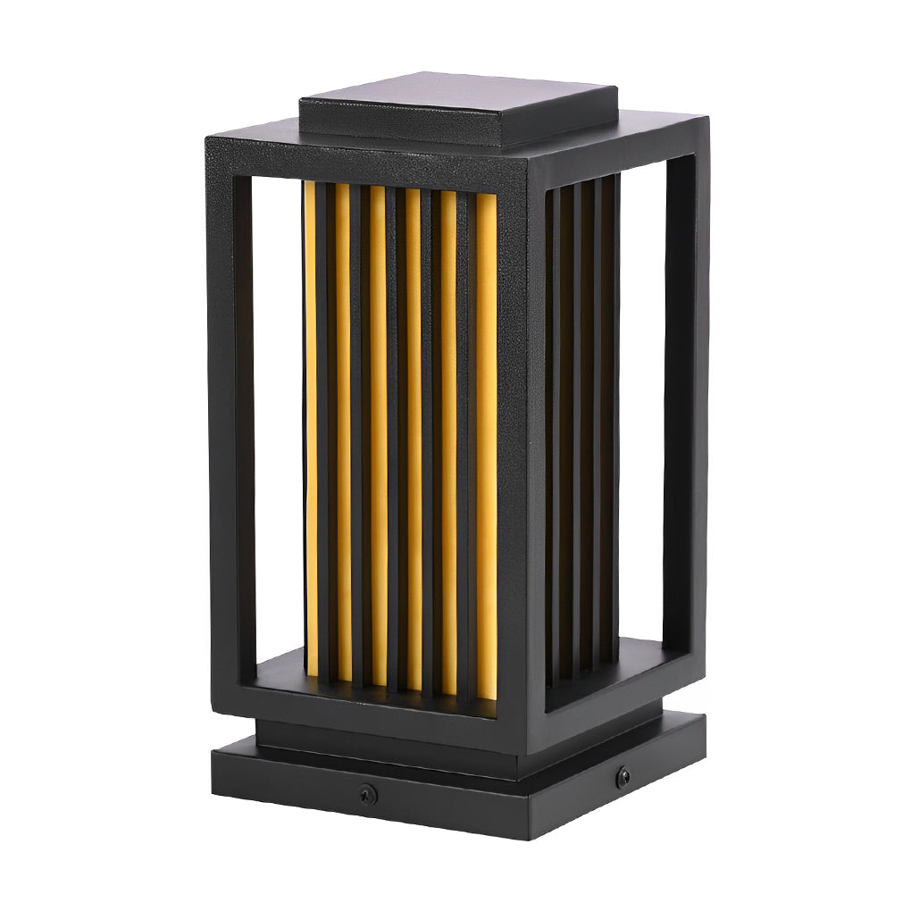 Modern Black LED Cage Pathway Lawn Lights