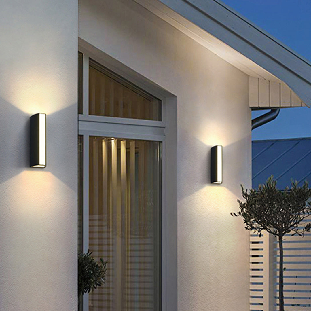 Black Outdoor Wall Sconce Modern Strip Waterproof Wall Light