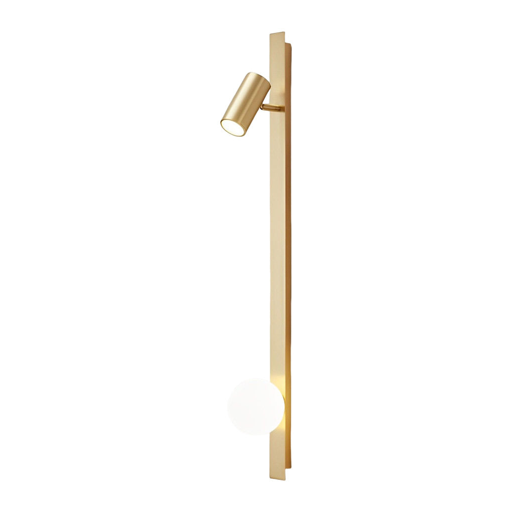 Black/Gold LED Linear Lights Three Step Dimming Wall Lamp with Adjustable Spotlight