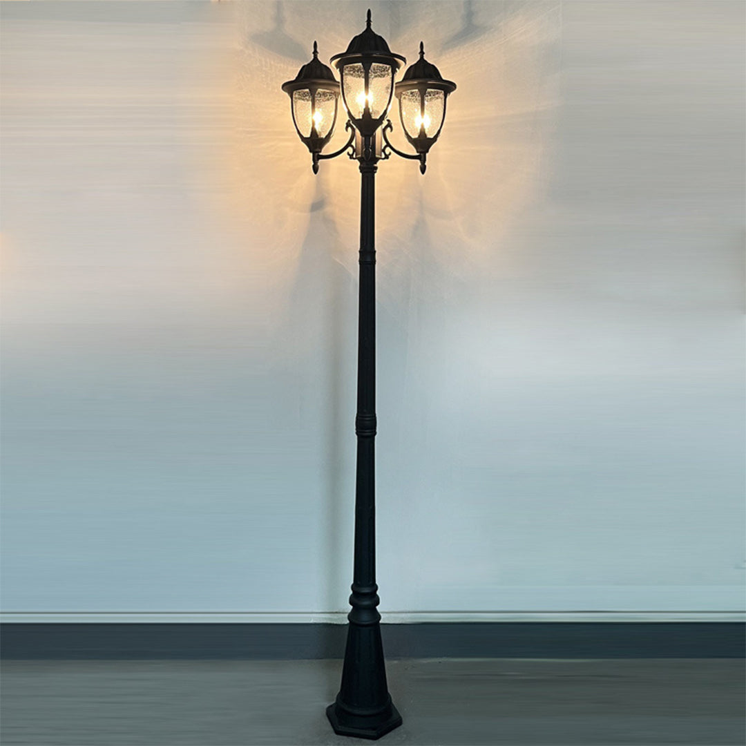 Three-Head Street Lamp Post Lights Waterproof Aluminum European-Style