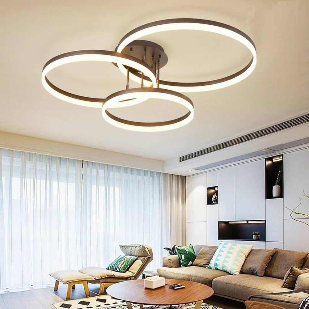 3-Ring Flush Mount Modern Large Decorated Metal Light