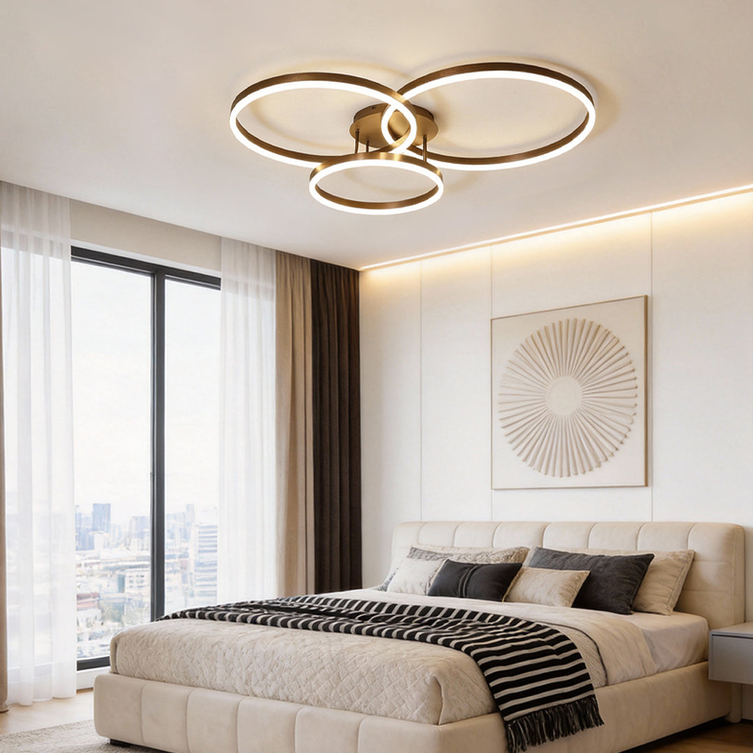 3 Ring LED Ceiling Light Minimalist Style Metal Light