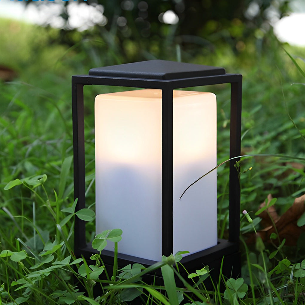 Aluminum Cubic Lawn Lantern 110V Low Voltage LED Waterproof Landscape Lighting