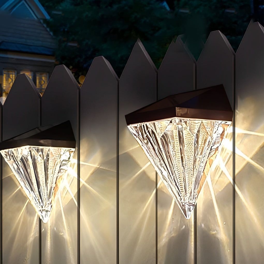 2PCS LED Waterproof Black Solar Wall Lamp Outdoor Wall Lights Fixture