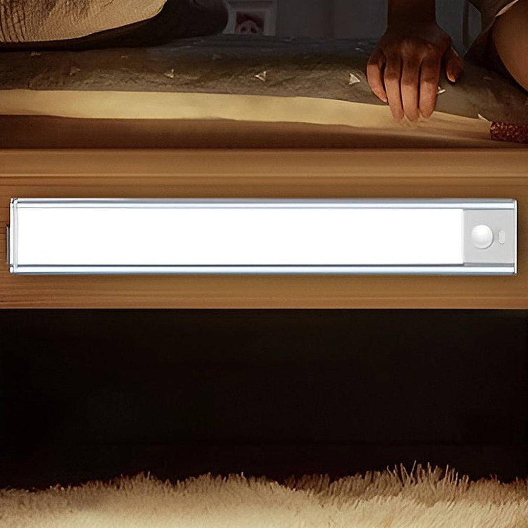Bedroom Lighting Suite: Glass Sconces, Table Lamp & Under-Bed Light