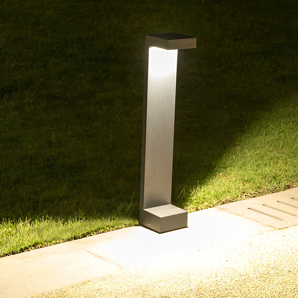 Aluminum LED I-Shaped Pathway Lights - Modern, Waterproof Black Finish