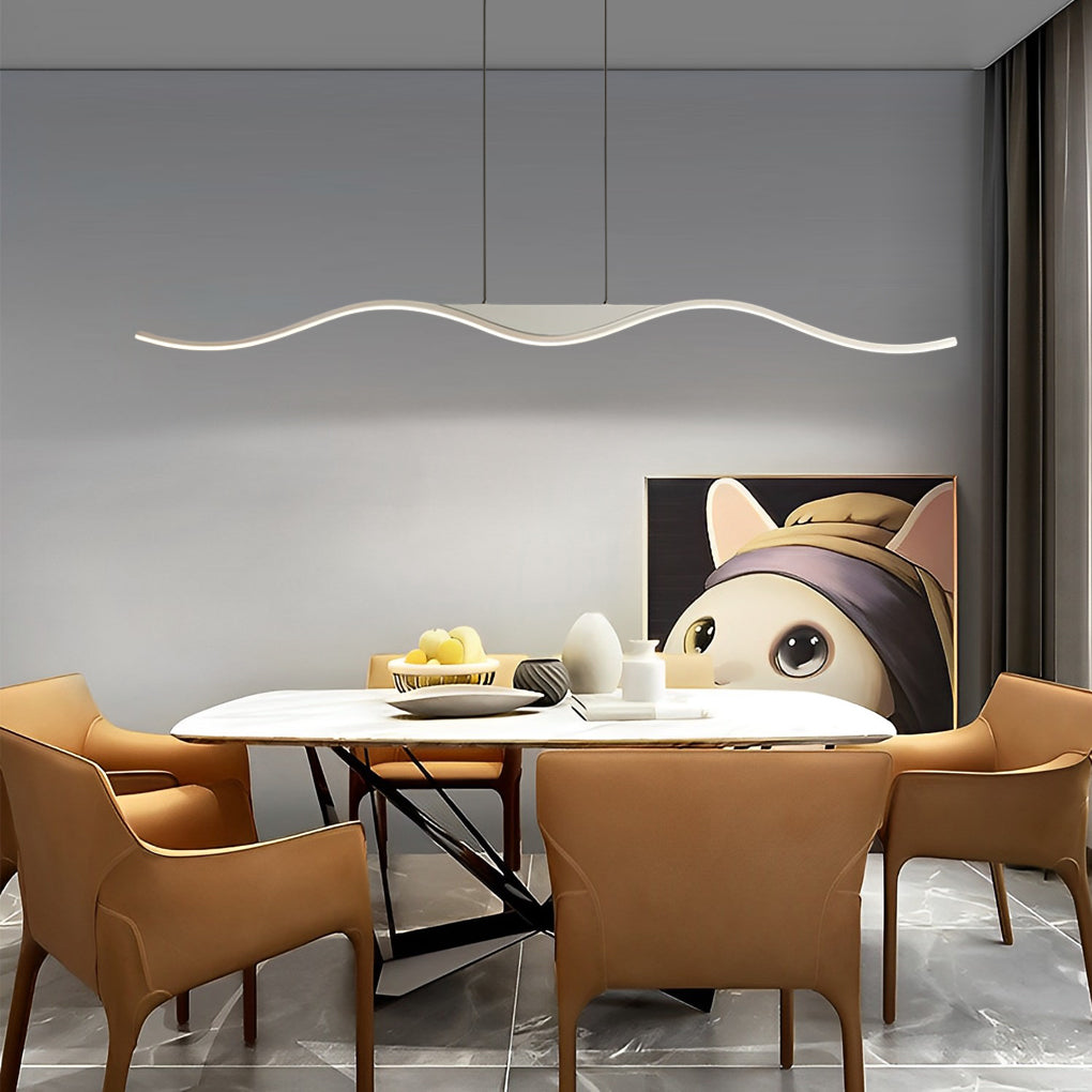 Line Wave Pandant Light Modern White Ceiling Light