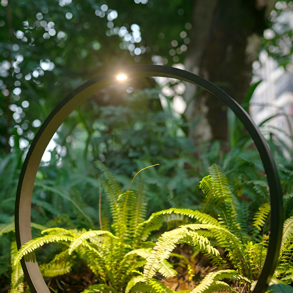 Elegant Circular COB Pathway Light Modern Black Ring Design