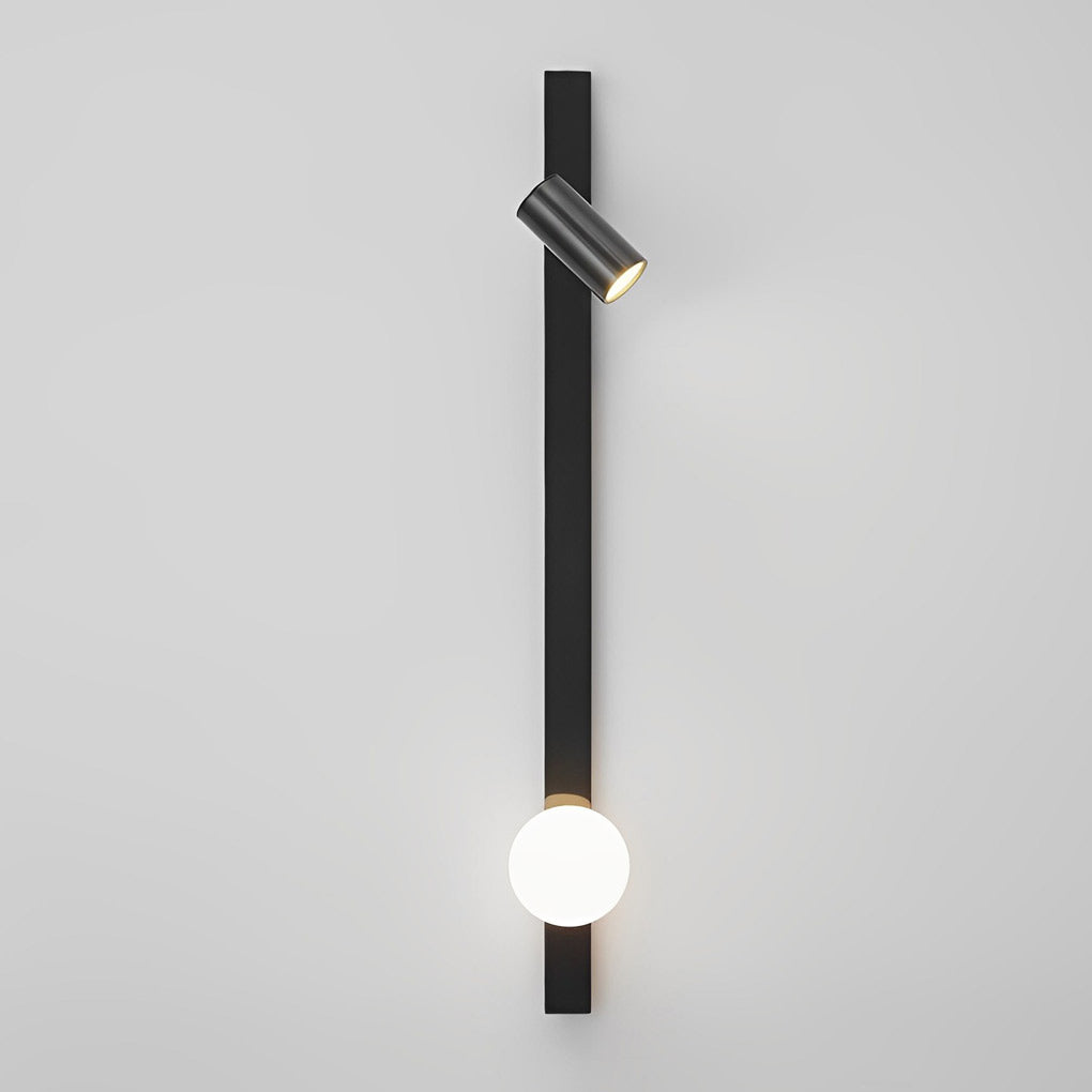 Black/Gold LED Linear Lights Three Step Dimming Wall Lamp with Adjustable Spotlight