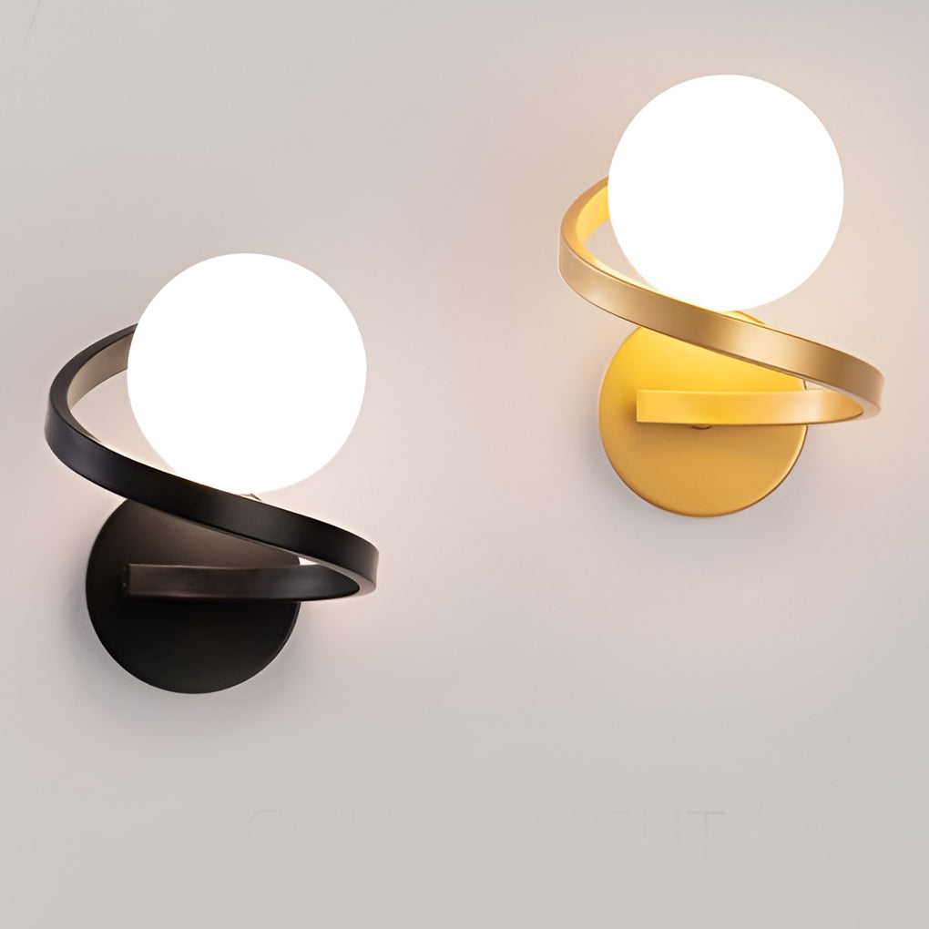 Modern Bedside Wall Lights Creative Curved Metal LED Light