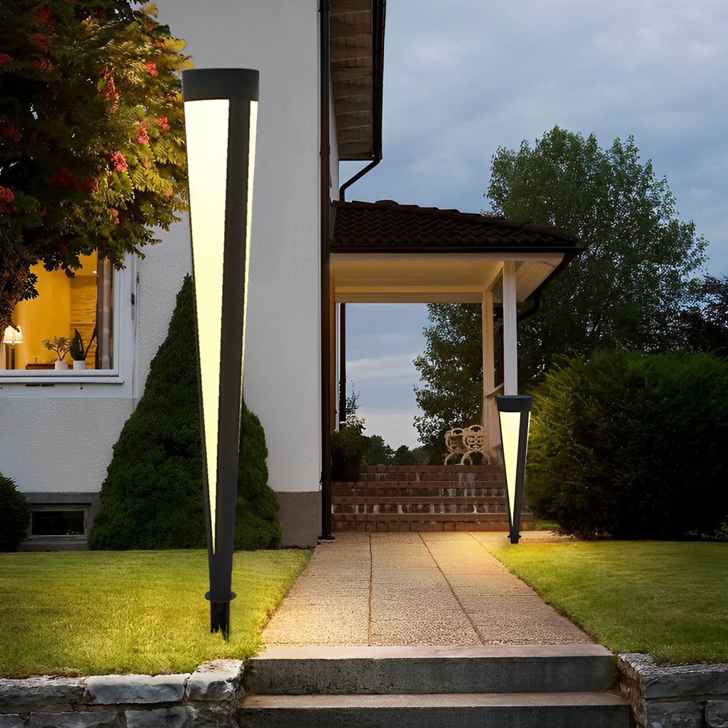 Round Gray Solar Outdoor Light Waterproof LED Lawn Lamp