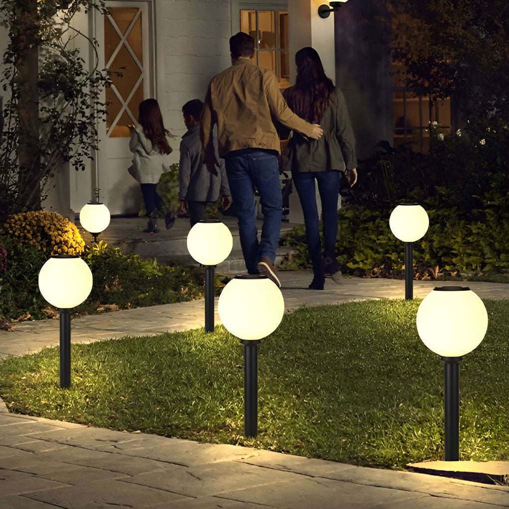 Adjustable Brightness LED Solar Pathway Lights Round Ball Design