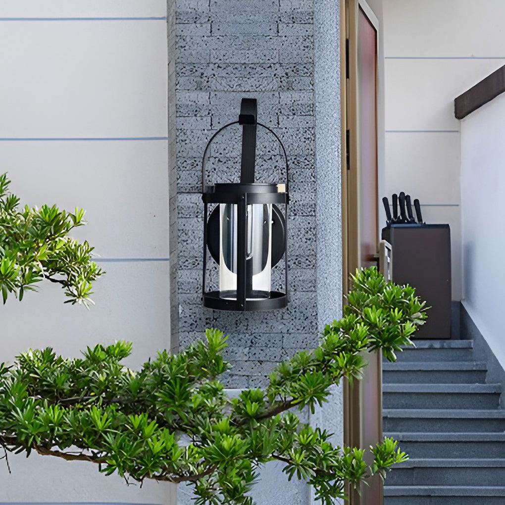 Portable Lantern Shaped LED Waterproof Modern Solar Plug in Wall Sconce Lighting
