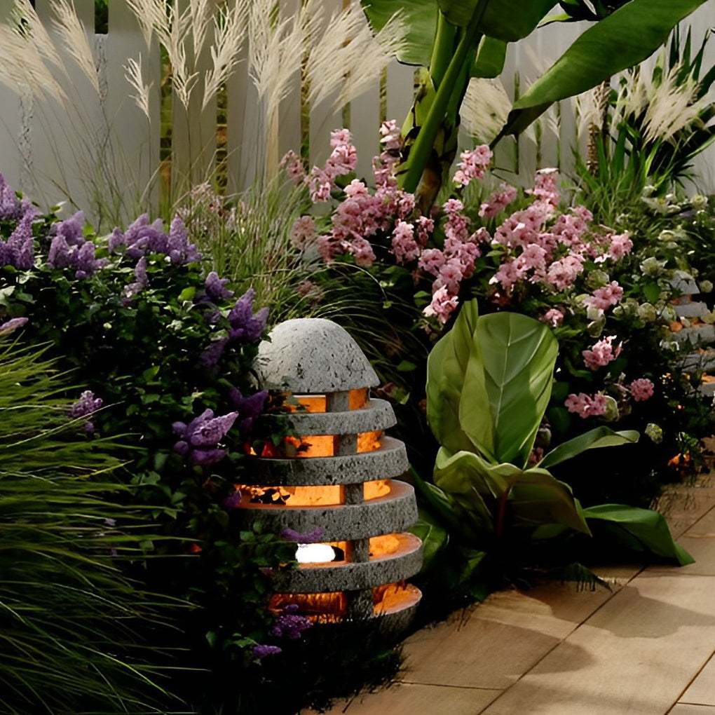 Elegant Egg-Shaped Resin Outdoor LED Lawn Light Waterproof & Modern Lighting