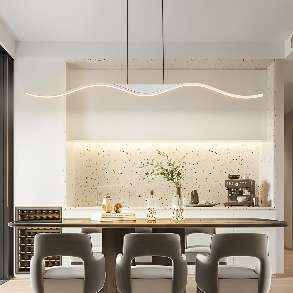 Line Wave Pandant Light Modern White Ceiling Light