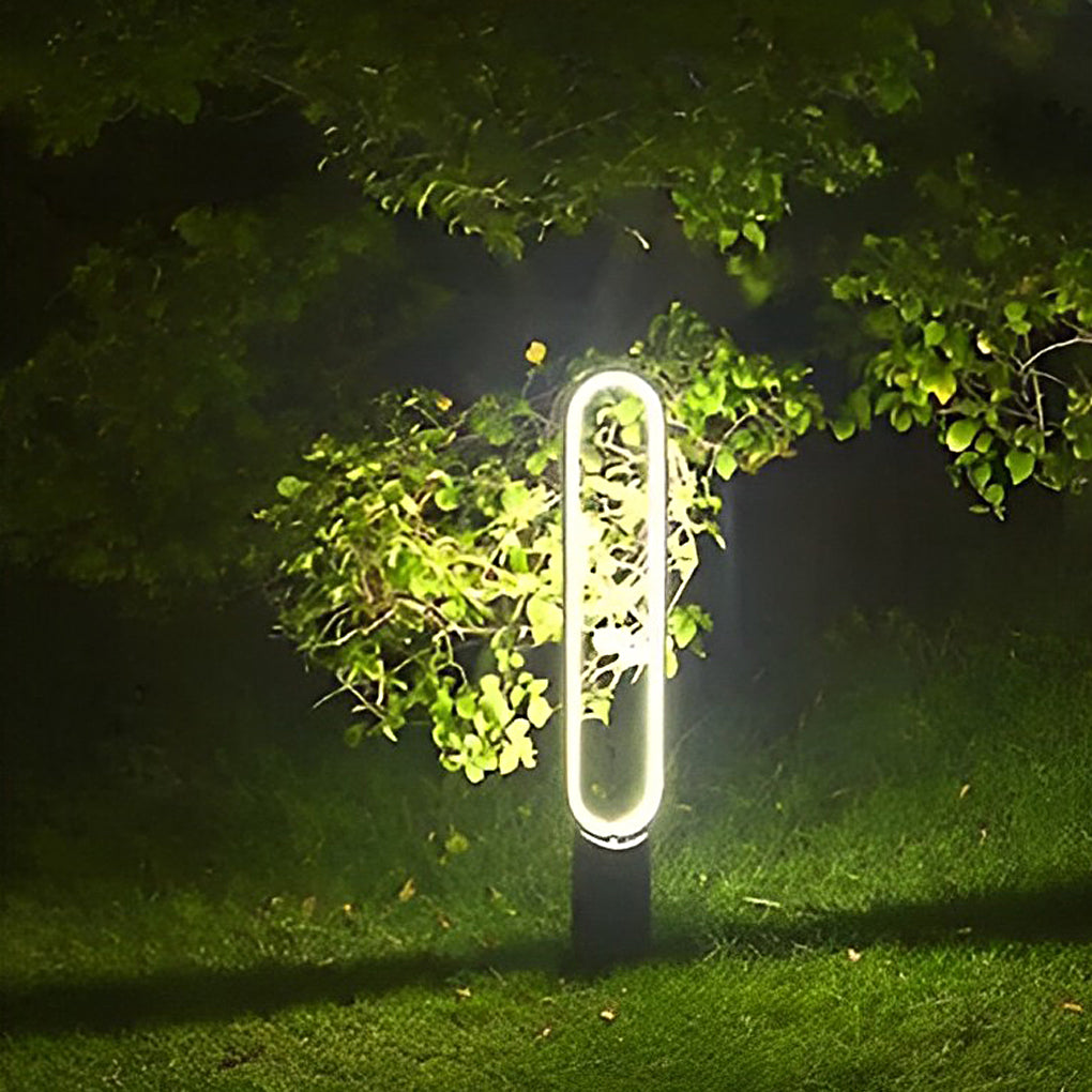 Modern Long Linear LED Solar Pathway Lights in Black Aluminum, Waterproof