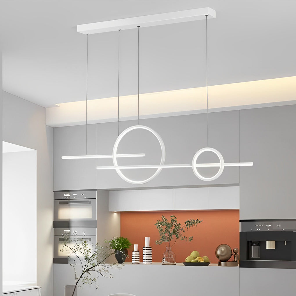 Circles Three Step Dimming Stepless Dimmable Chandeliers with LED Strip