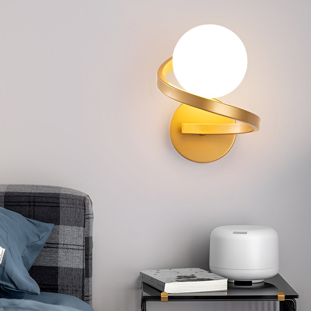 Modern Bedside Wall Lights Creative Curved Metal LED Light