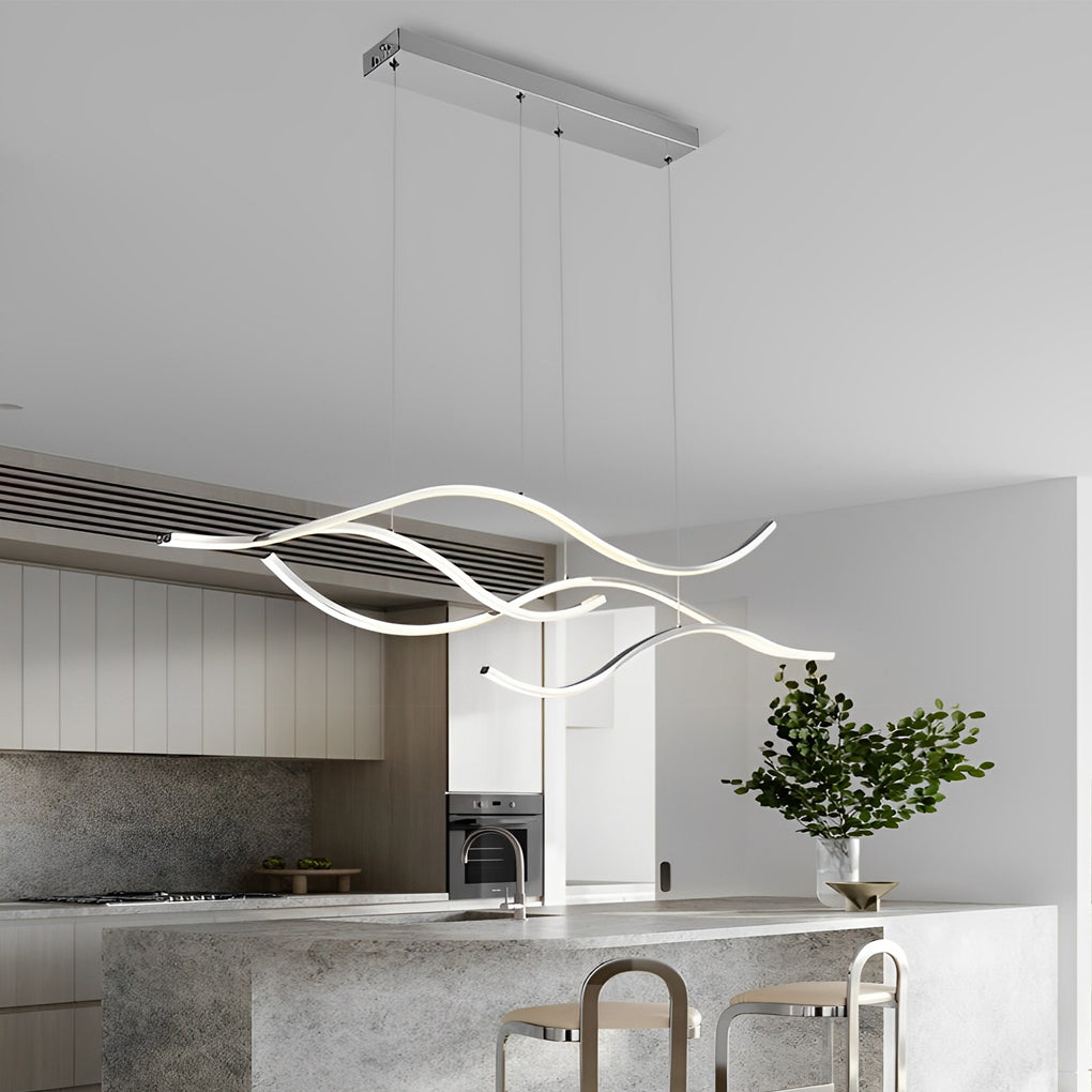 Modern Kitchen Bundle: Wave Linear Light, Pendants & Cabinet Light