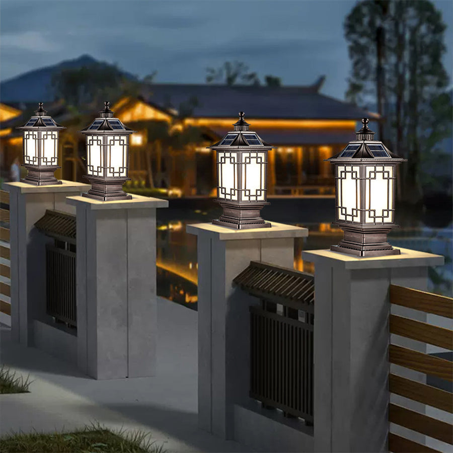 Pillar Light Fixtures Waterproof Three Color Temperature Adjustable