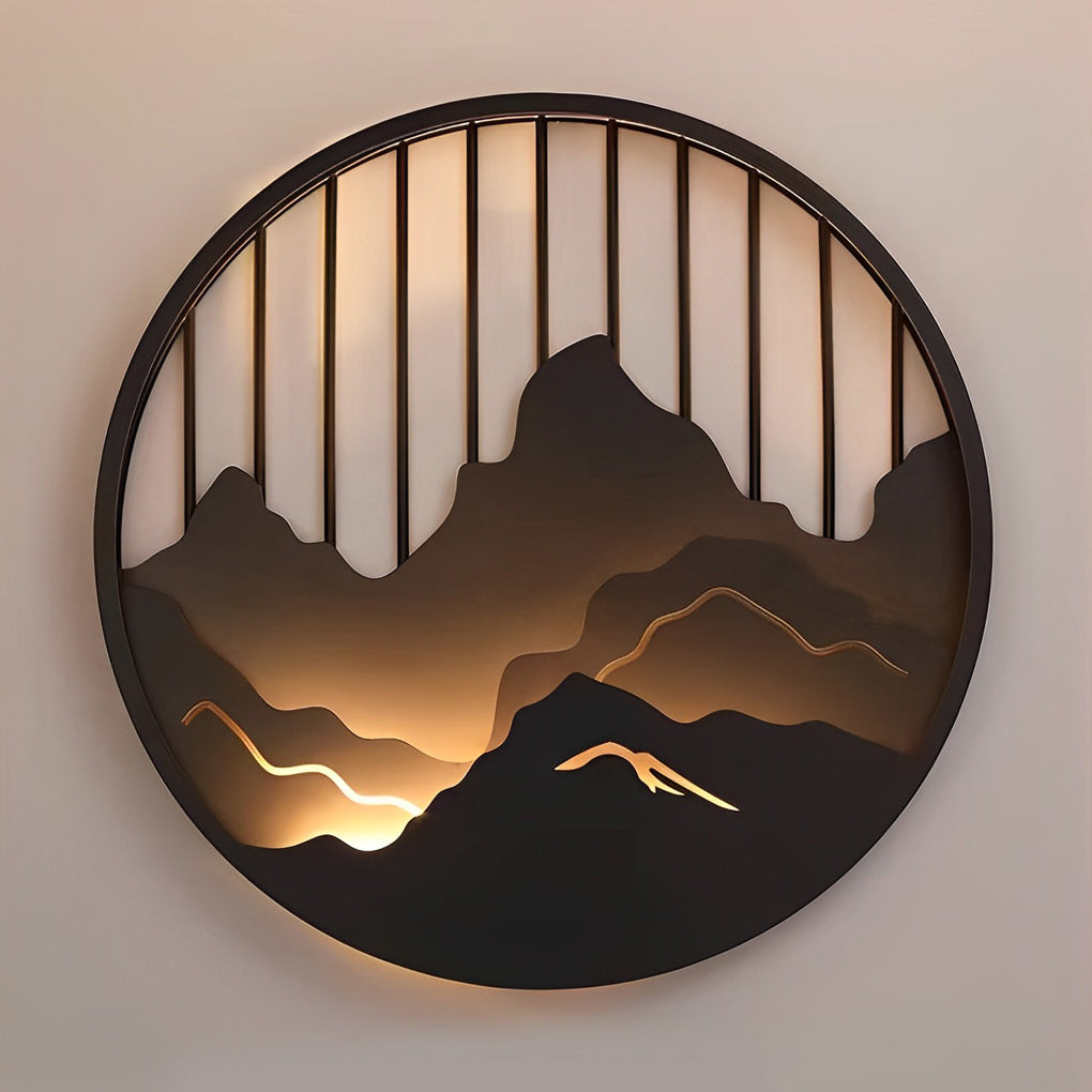 Mountain LED Wall Light Round Landscape Waterproof Light
