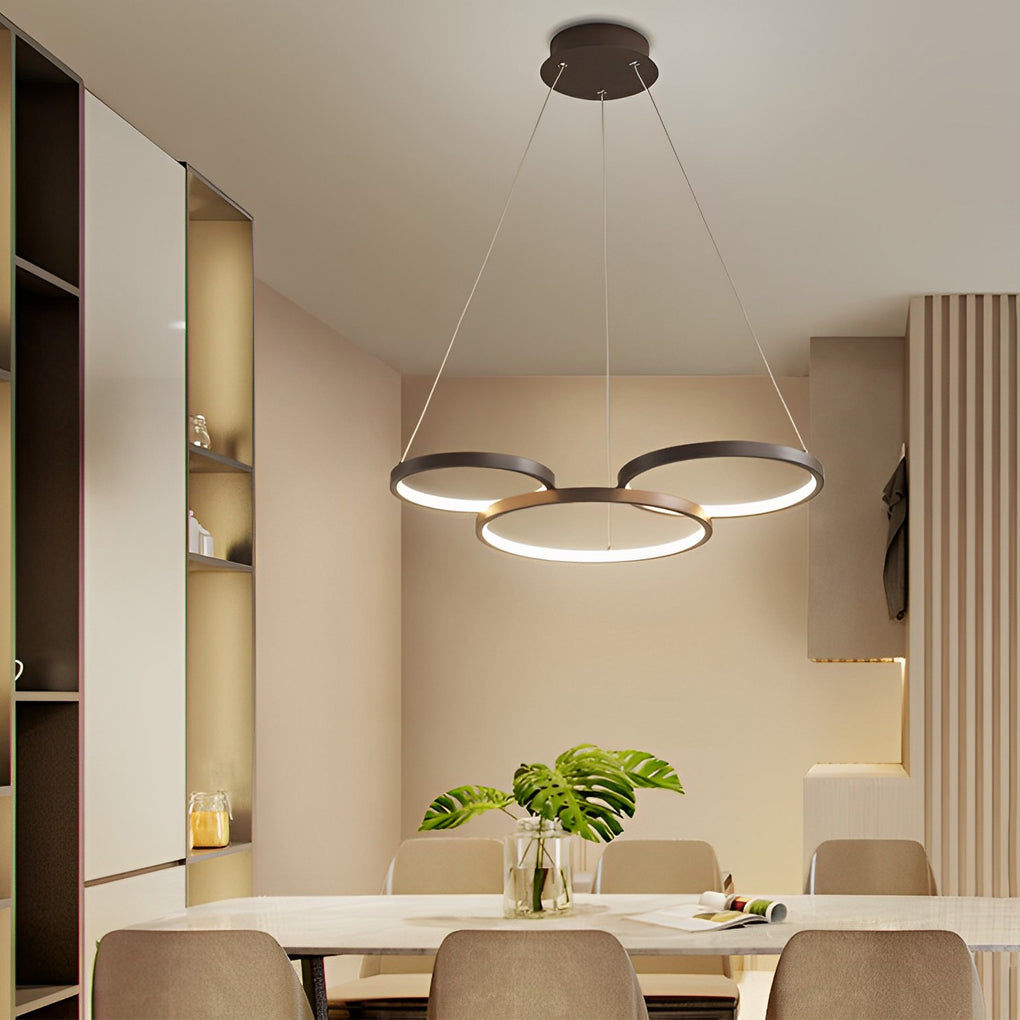 3 Rings Chandelier Dimmable Ceiling Lights with Remote Control