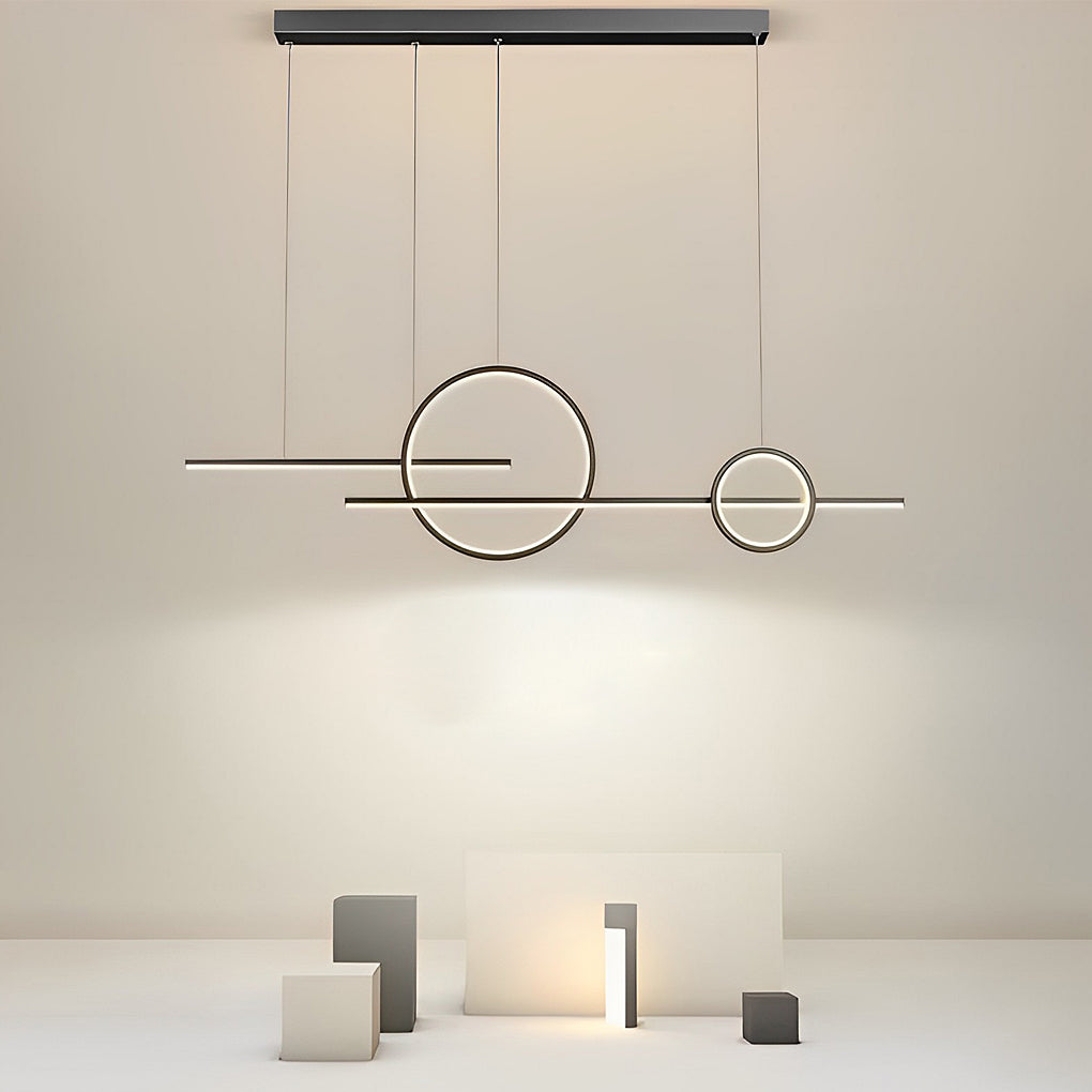 Circles Three Step Dimming Stepless Dimmable Chandeliers with LED Strip
