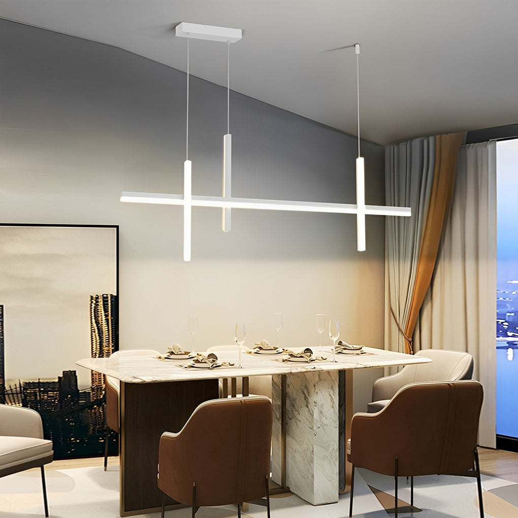 Minimalist Long Liner Lights Three Step Dimming Stepless Dimmable Chandeliers