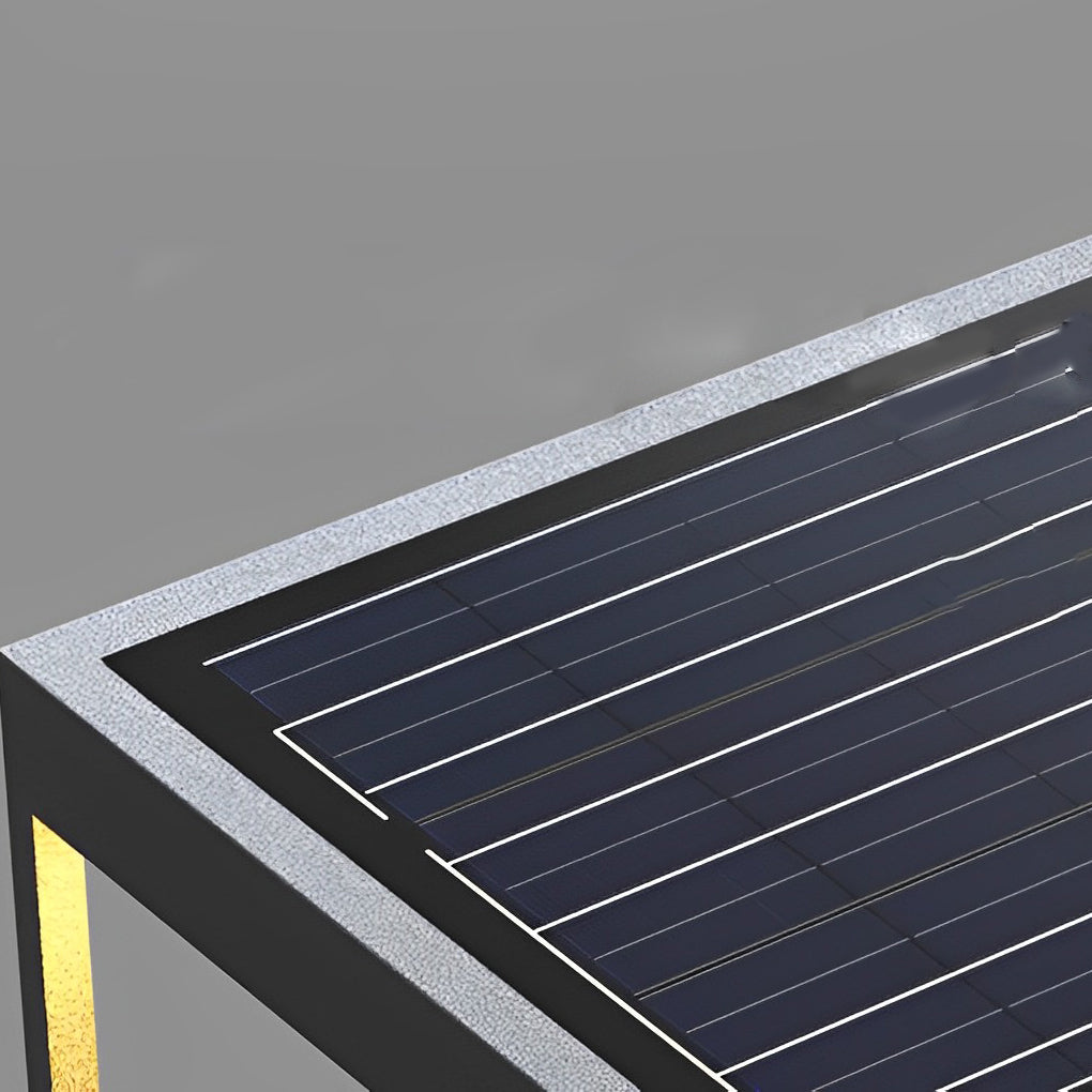 Square Steps Creative Waterproof Black Modern Solar Post Caps Lights