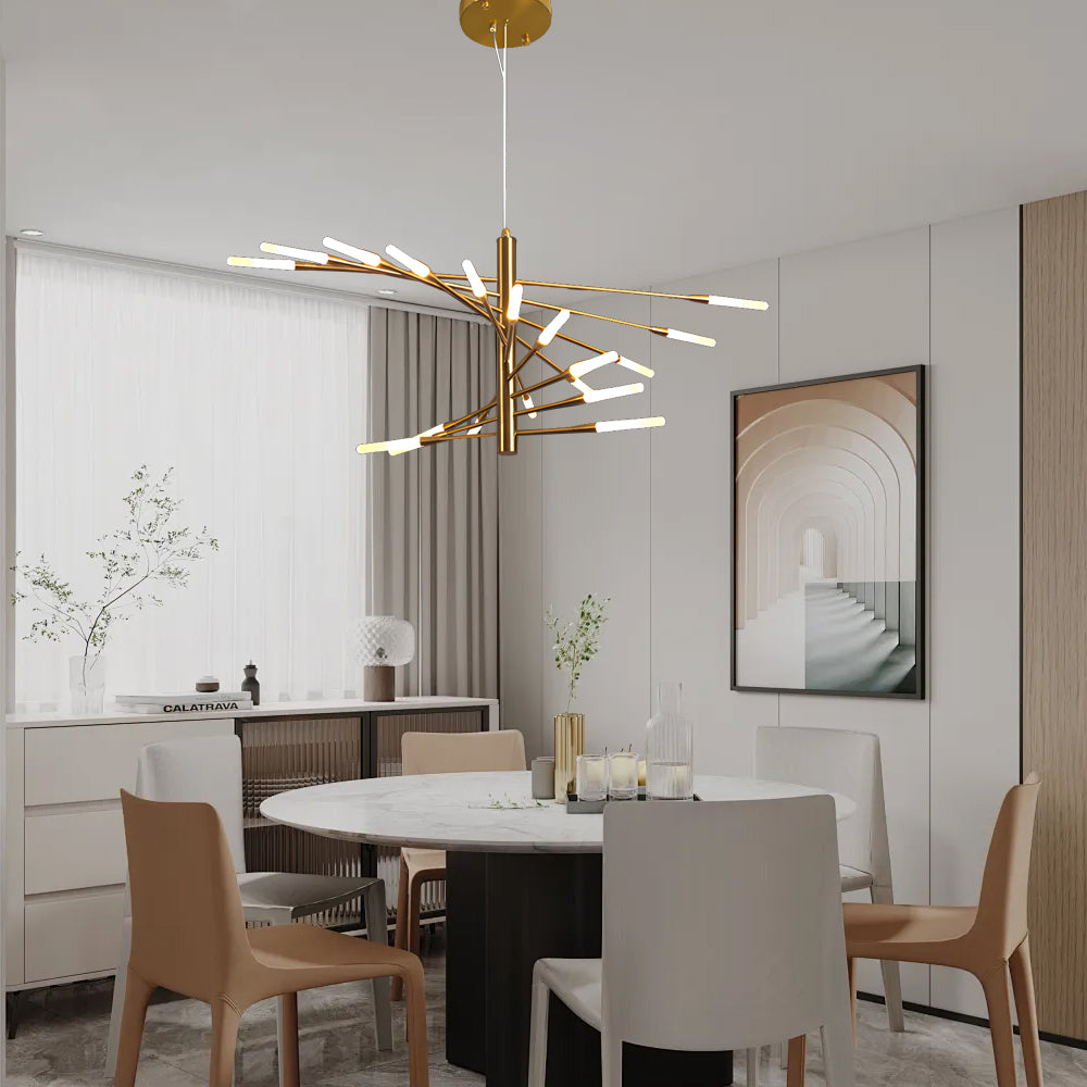 Elegant LED Chandelier Contemporary Spiral Sputnik Light