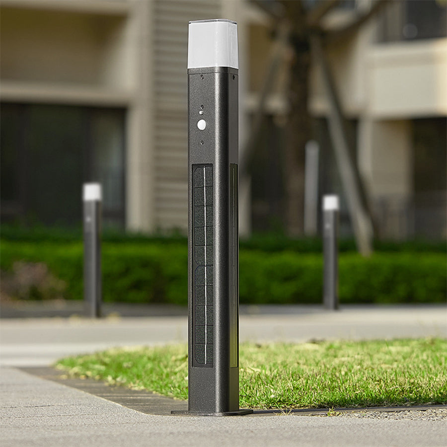 Motion Sensor Black Exterior Bollard Lighting Solar Path Lights