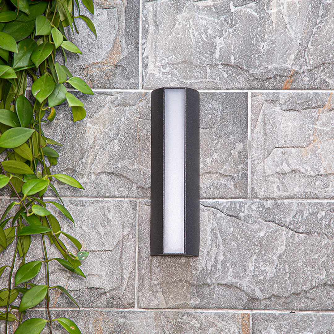 Black Outdoor Wall Sconce Modern Strip Waterproof Wall Light