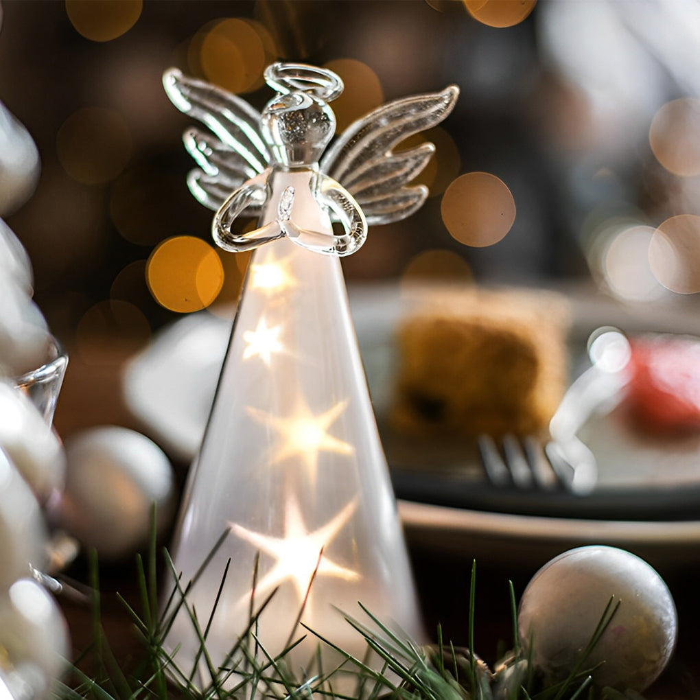 Creative Glass Angel Design LED Night Lighting Decoration Desk Lamp