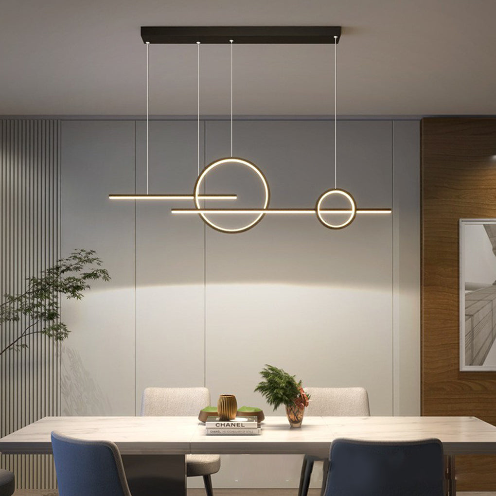 Circles Three Step Dimming Stepless Dimmable Chandeliers with LED Strip