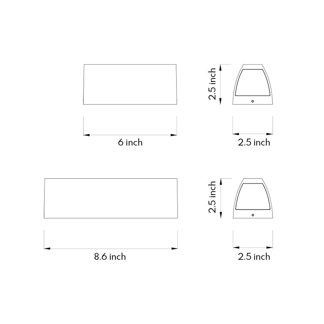 Black Outdoor Wall Sconce Modern Strip Waterproof Wall Light