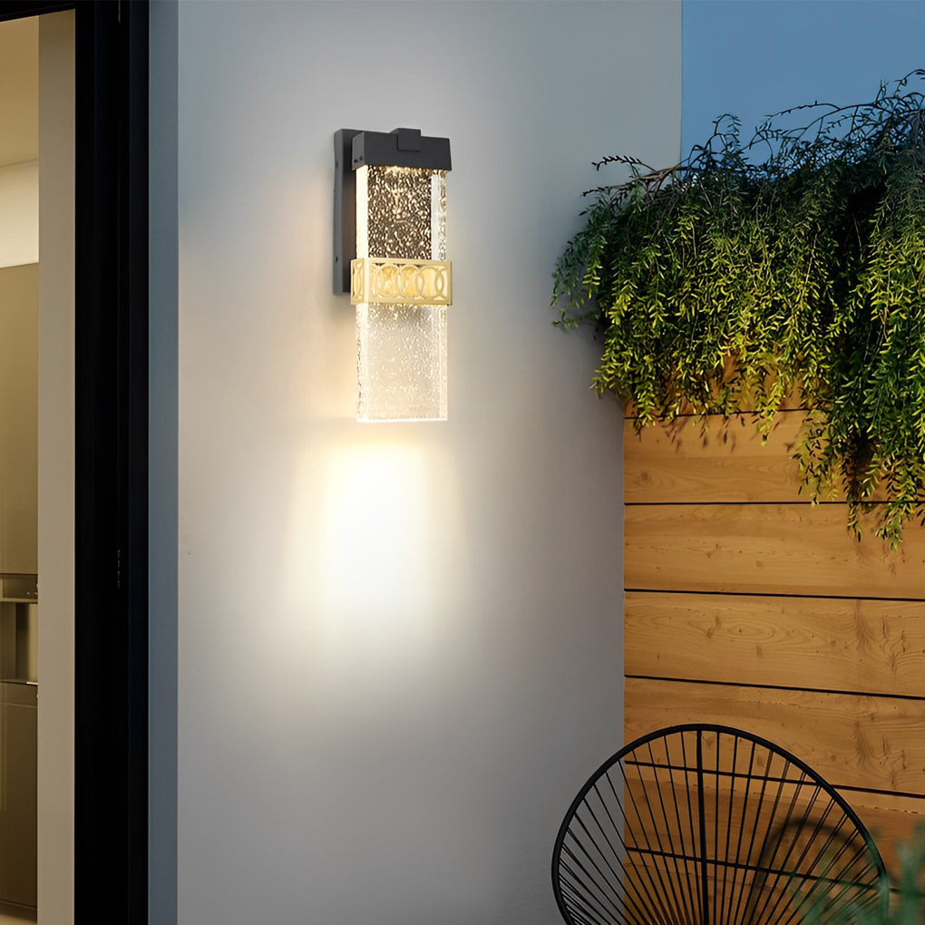 Bubbles Crystal LED Waterproof Black Simple Modern Outdoor Wall Lights