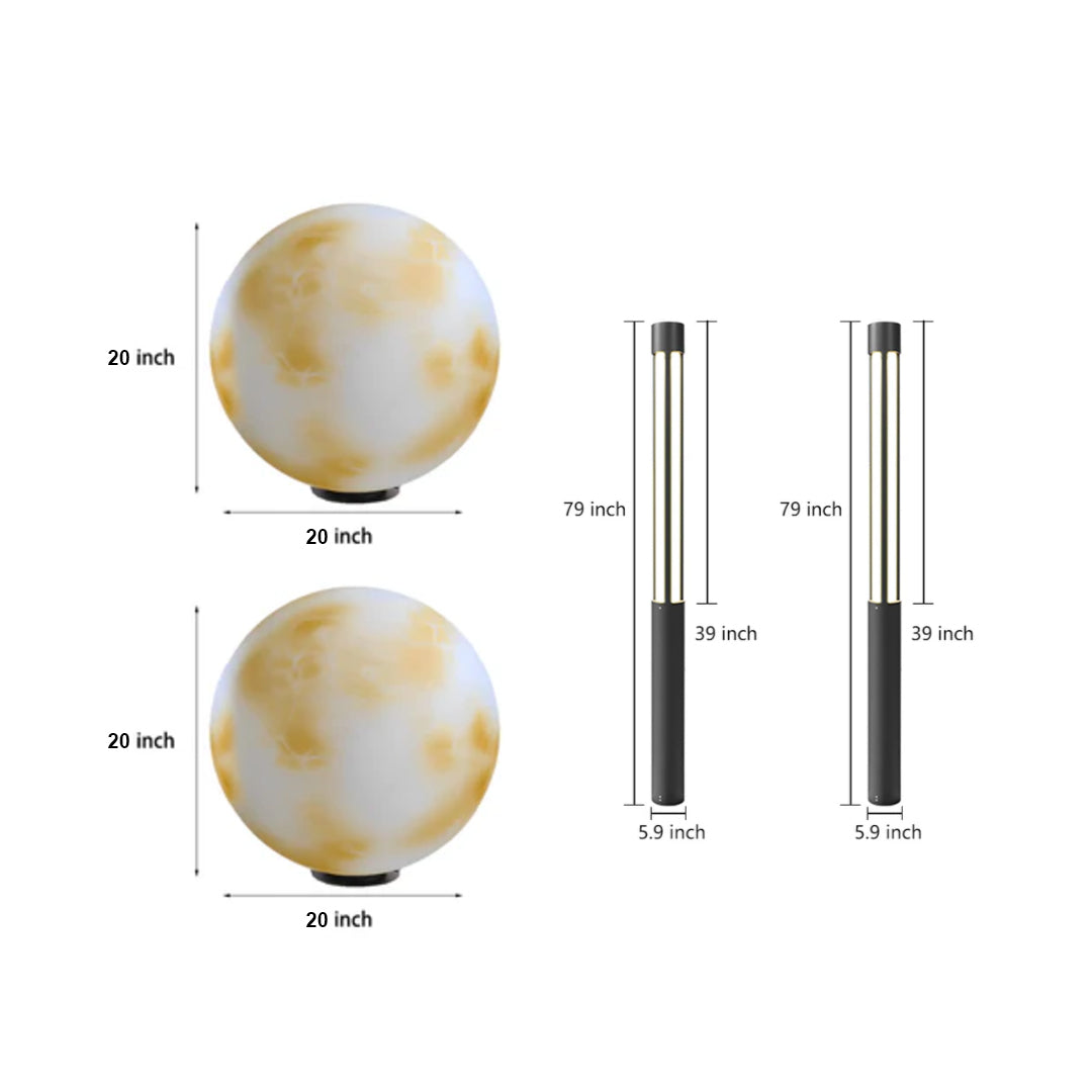 Complete Outdoor Lighting Two-piece Set | Pillar, Bollard Kit