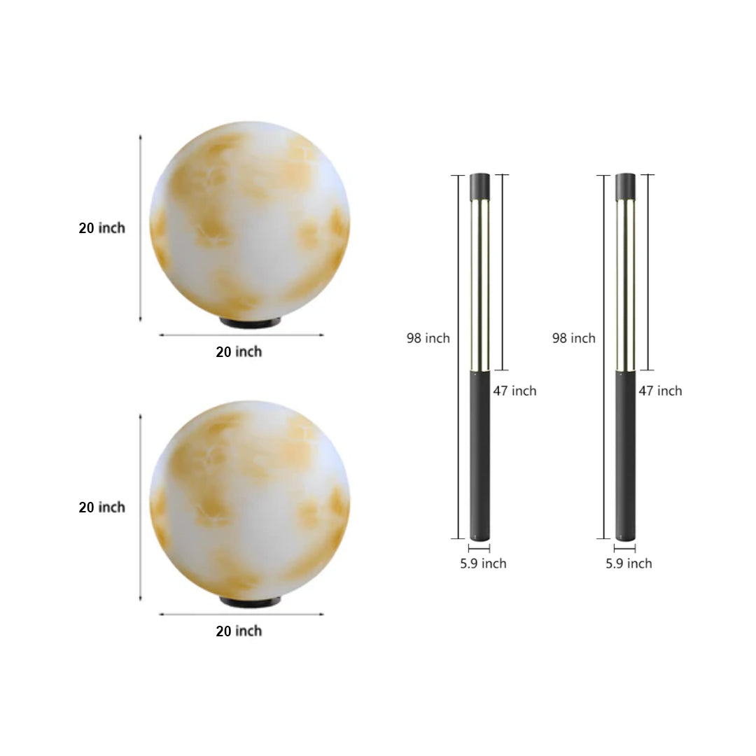 Complete Outdoor Lighting Two-piece Set | Pillar, Bollard Kit