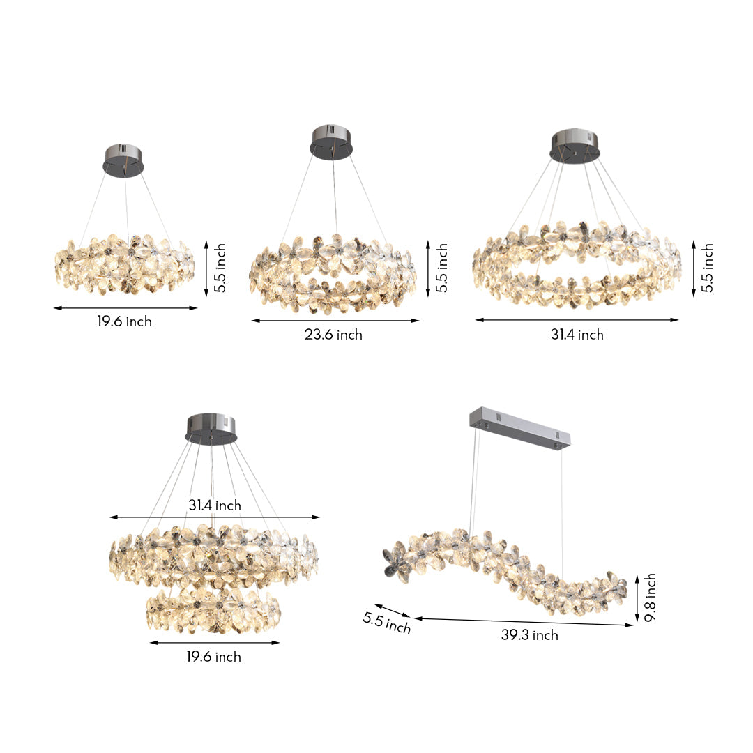Dining Room Crystal Chandelier French Flower Art Chandelier