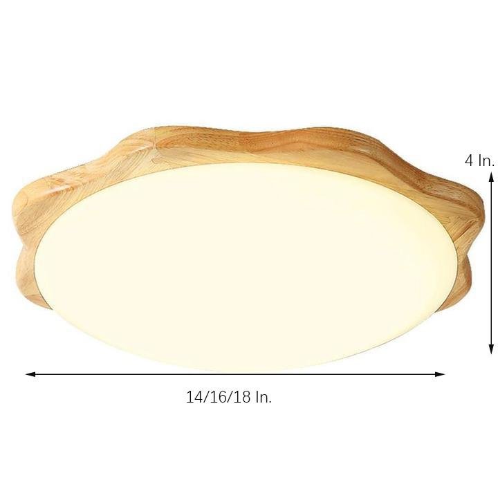 Circles Waves Minimalist Flush Mount Light LED Wood Ceiling Lights