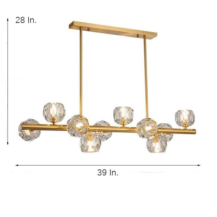 Gold Metal Crystal Chandeliers Globe Cluster LED Ceiling Light