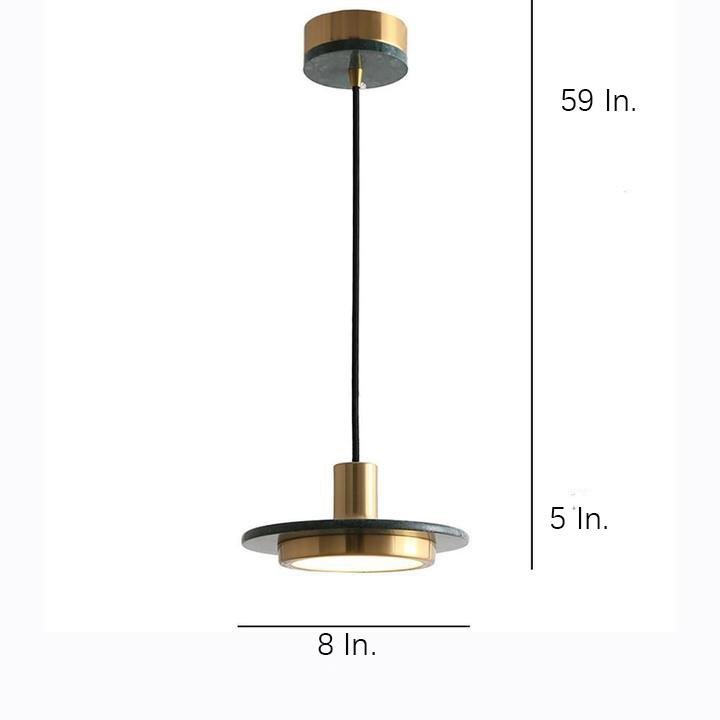Double Circle Pendant Lighting Classic Metal Marble Ceiling Lights